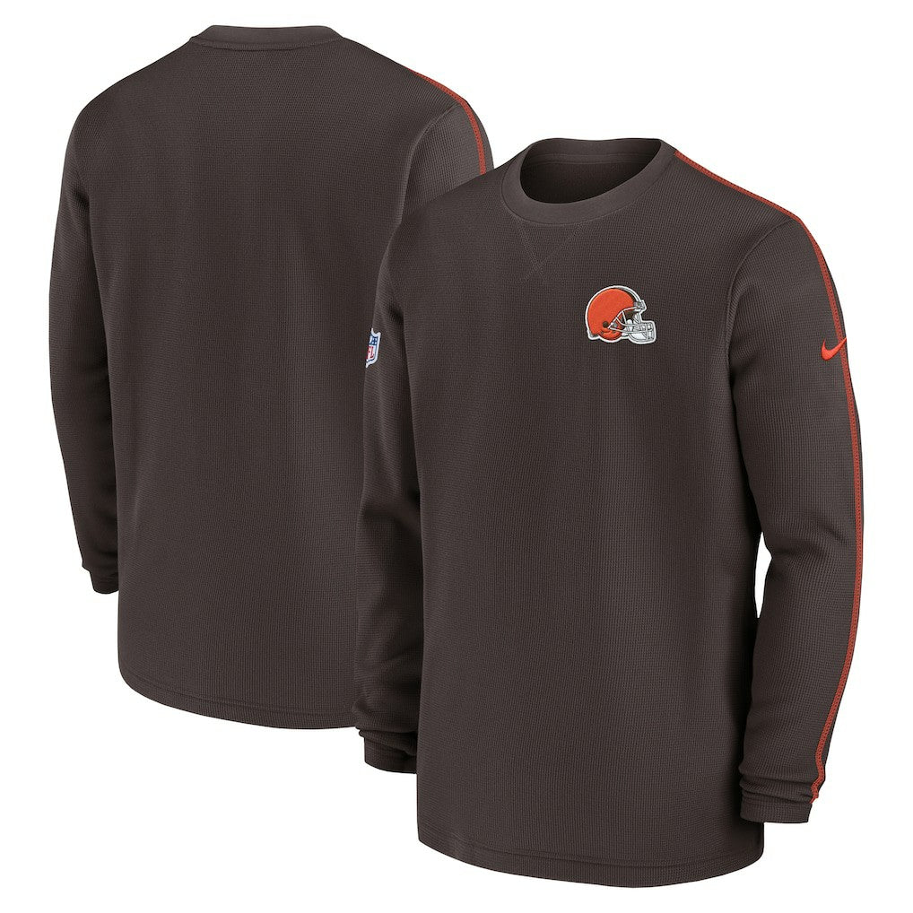 Nike Cleveland Browns 2024 Sideline Coaches Long Sleeve Top Brown