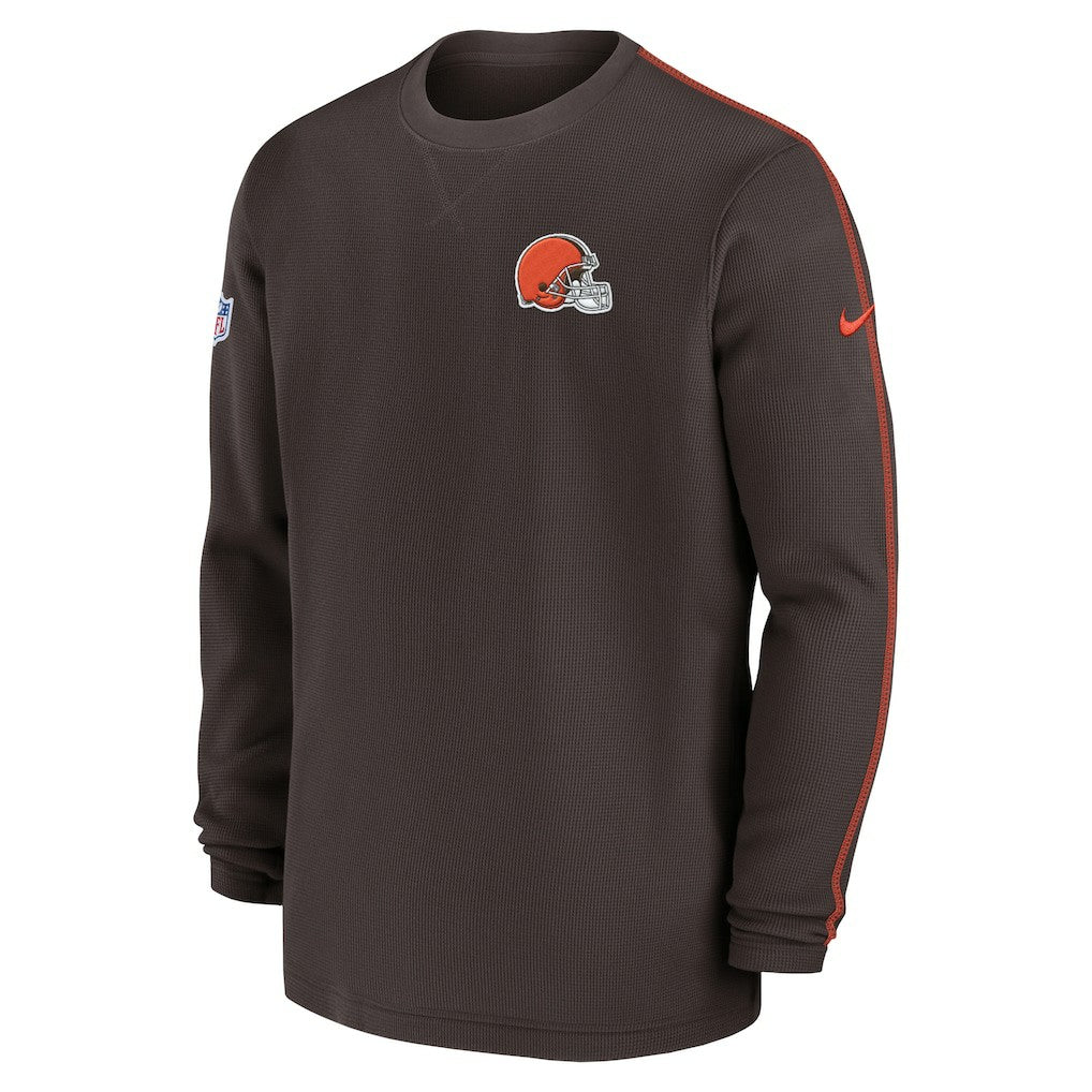 Nike Cleveland Browns 2024 Sideline Coaches Long Sleeve Top Brown