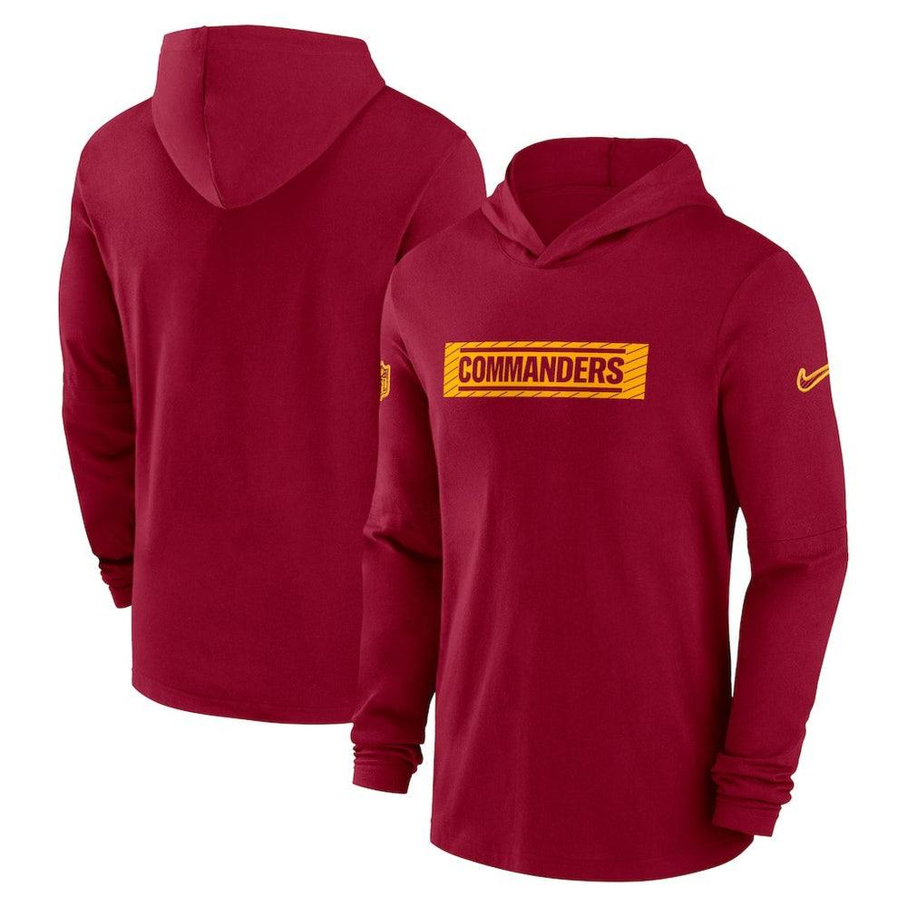 Nike Washington Commanders 2024/25 Sideline Performance Long Sleeve Hoodie T-Shirt Burgundy