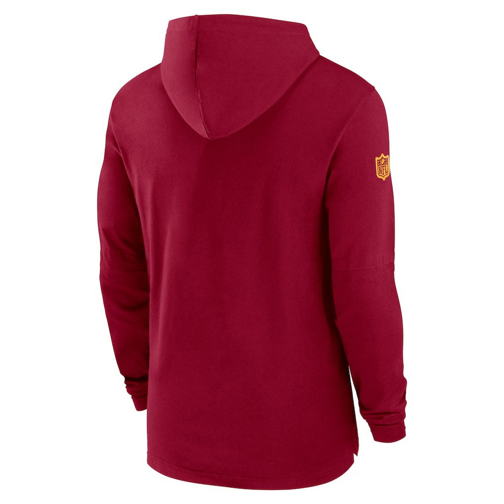 Nike Washington Commanders 2024/25 Sideline Performance Long Sleeve Hoodie T-Shirt Burgundy
