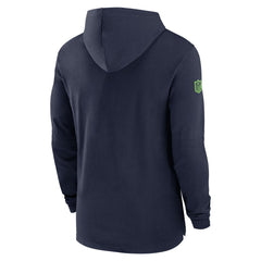 Nike Seattle Seahawks 2024/25 Sideline Performance Long Sleeve Hoodie T-Shirt College Navy