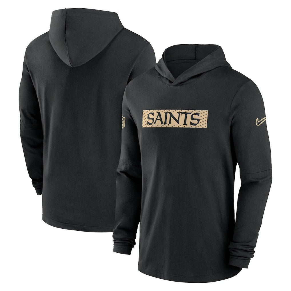 Nike New Orleans Saints 2024/25 Sideline Performance Long Sleeve Hoodie T-Shirt Black