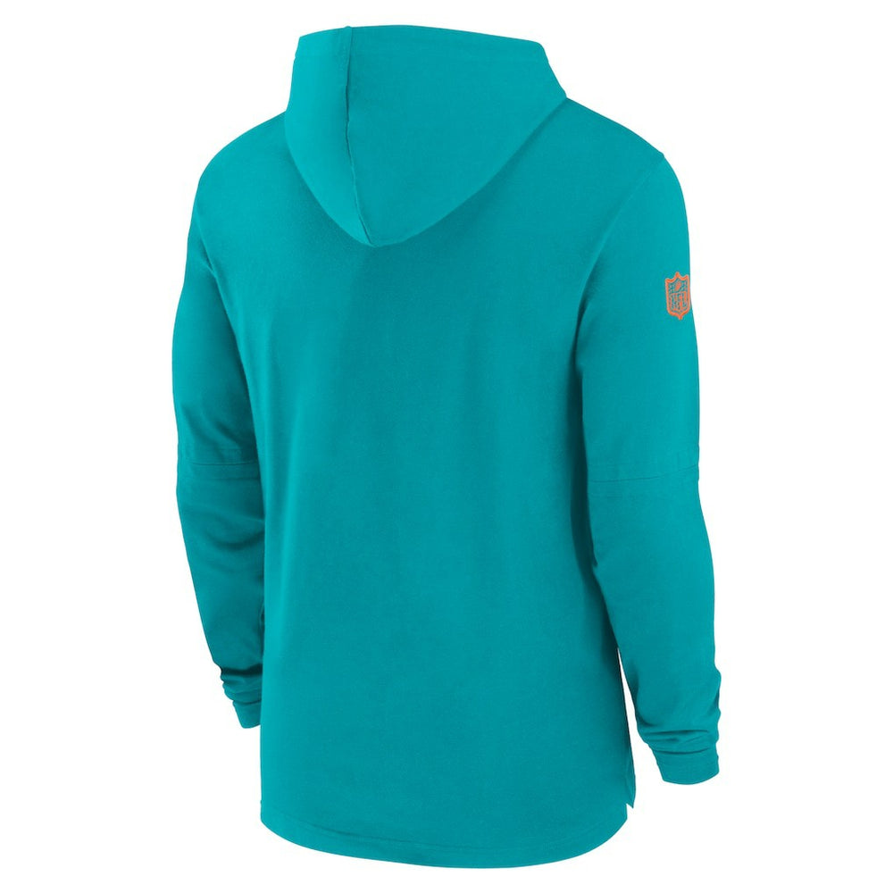 Nike Miami Dolphins 2024/25 Sideline Performance Long Sleeve Hoodie T-Shirt Aqua