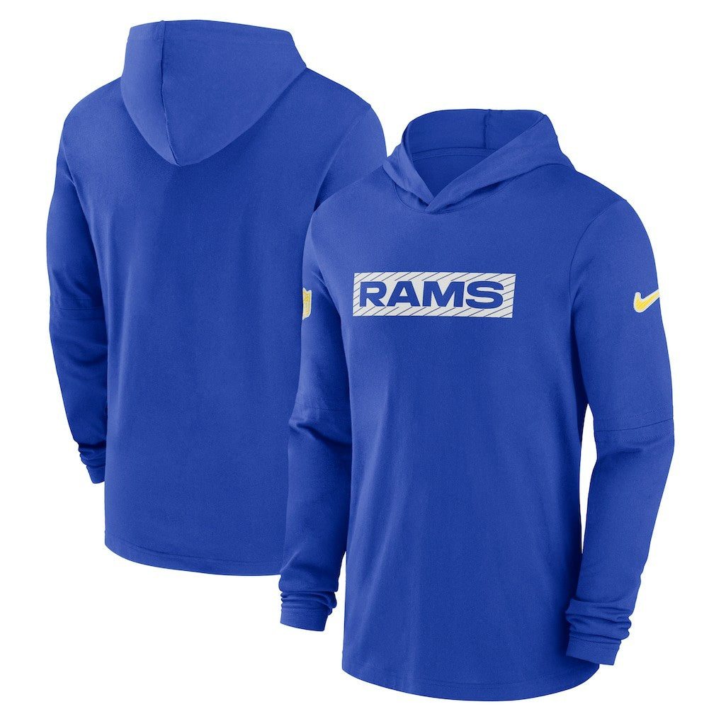 Nike Los Angeles Rams 2024/25 Sideline Performance Long Sleeve Hoodie T-Shirt Royal