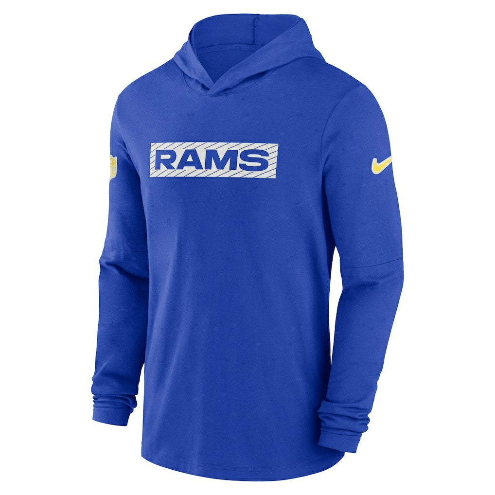Nike Los Angeles Rams 2024/25 Sideline Performance Long Sleeve Hoodie T-Shirt Royal