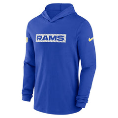 Nike Los Angeles Rams 2024/25 Sideline Performance Long Sleeve Hoodie T-Shirt Royal