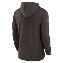 Nike Cleveland Browns 2024/25 Sideline Performance Long Sleeve Hoodie T-Shirt Brown