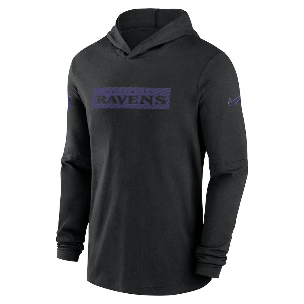 Nike Baltimore Ravens 2024/25 Sideline Performance Long Sleeve Hoodie T-Shirt Black