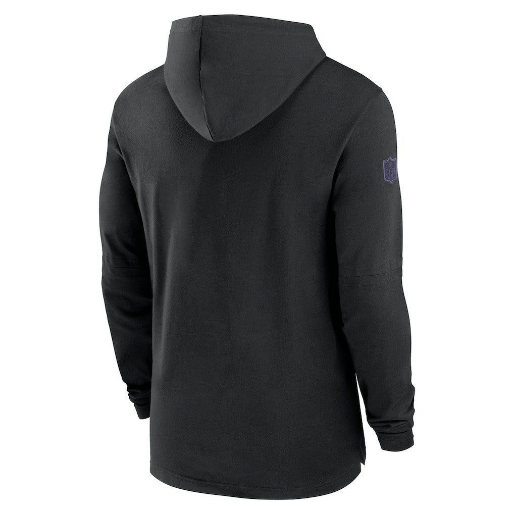 Nike Baltimore Ravens 2024/25 Sideline Performance Long Sleeve Hoodie T-Shirt Black