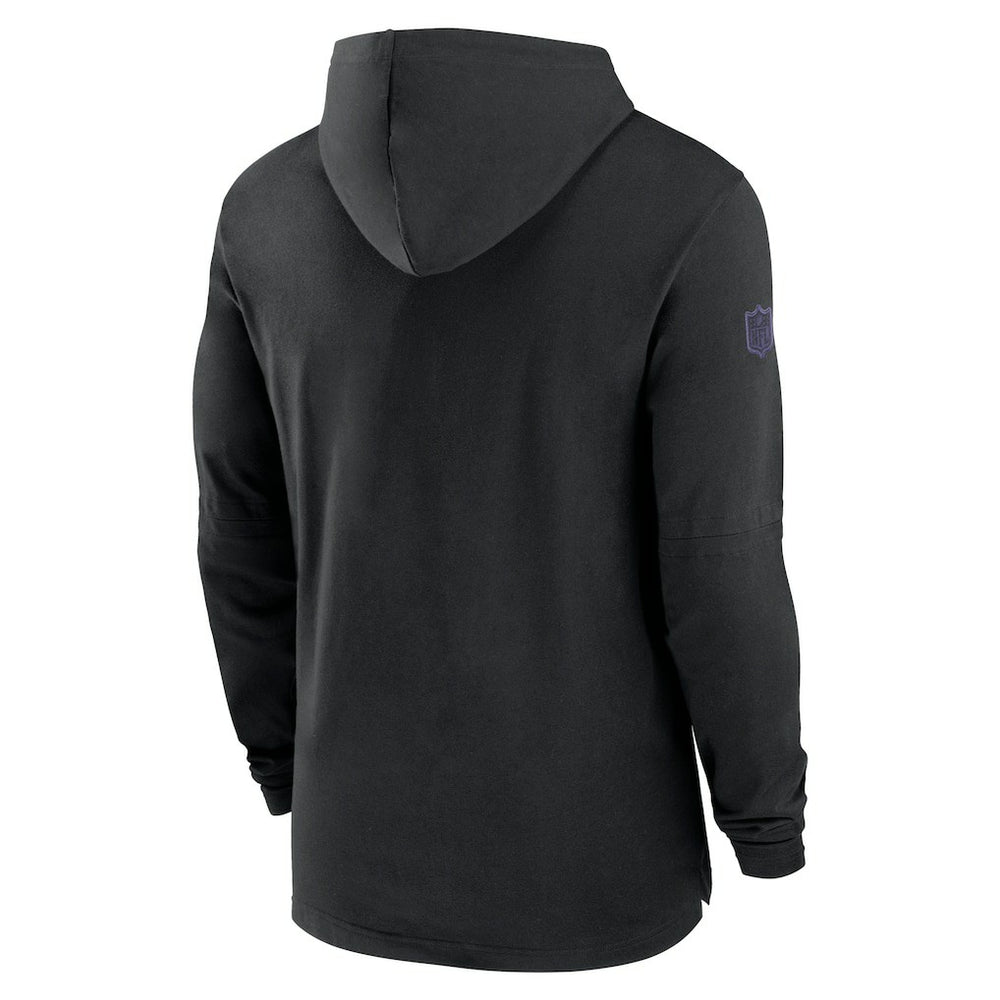 Nike Baltimore Ravens 2024/25 Sideline Performance Long Sleeve Hoodie T-Shirt Black