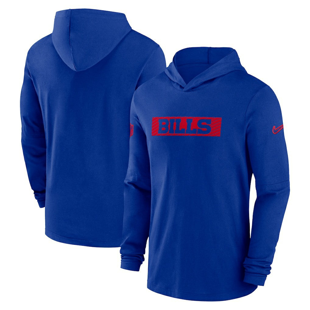 Nike Buffalo Bills 2024/25 Sideline Performance Long Sleeve Hoodie T-Shirt Royal