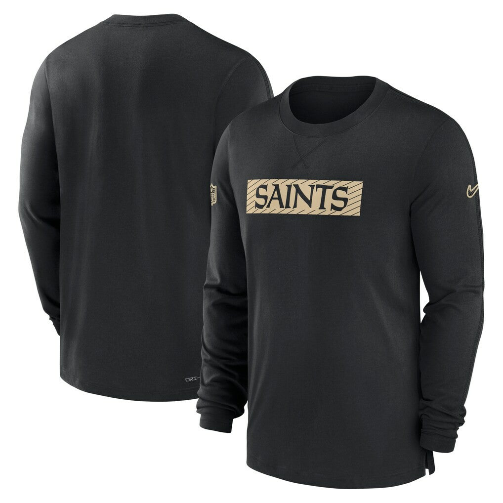 Nike New Orleans Saints Sideline Player Performance Long Sleeve T-Shirt Black