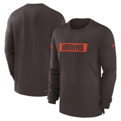 Nike Cleveland Browns Sideline Player Performance Long Sleeve T-Shirt Brown