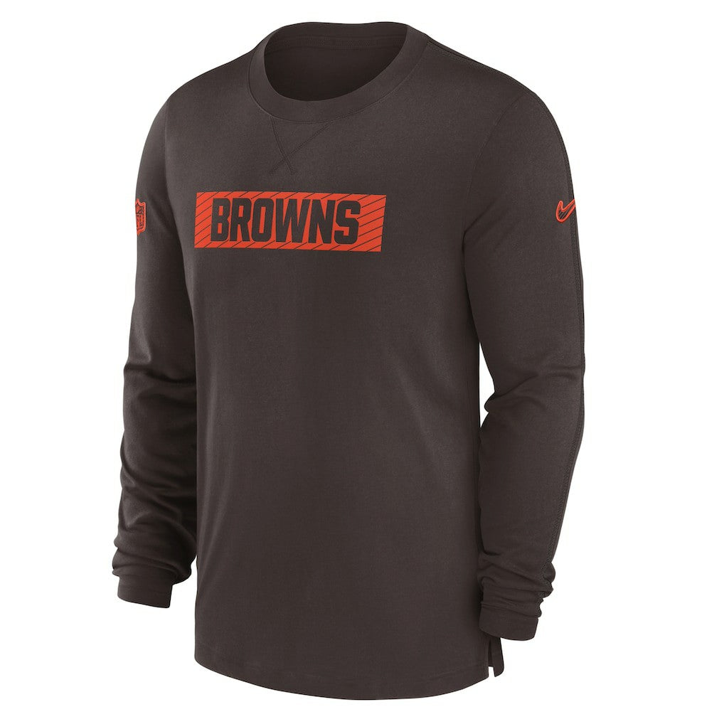 Nike Cleveland Browns Sideline Player Performance Long Sleeve T-Shirt Brown