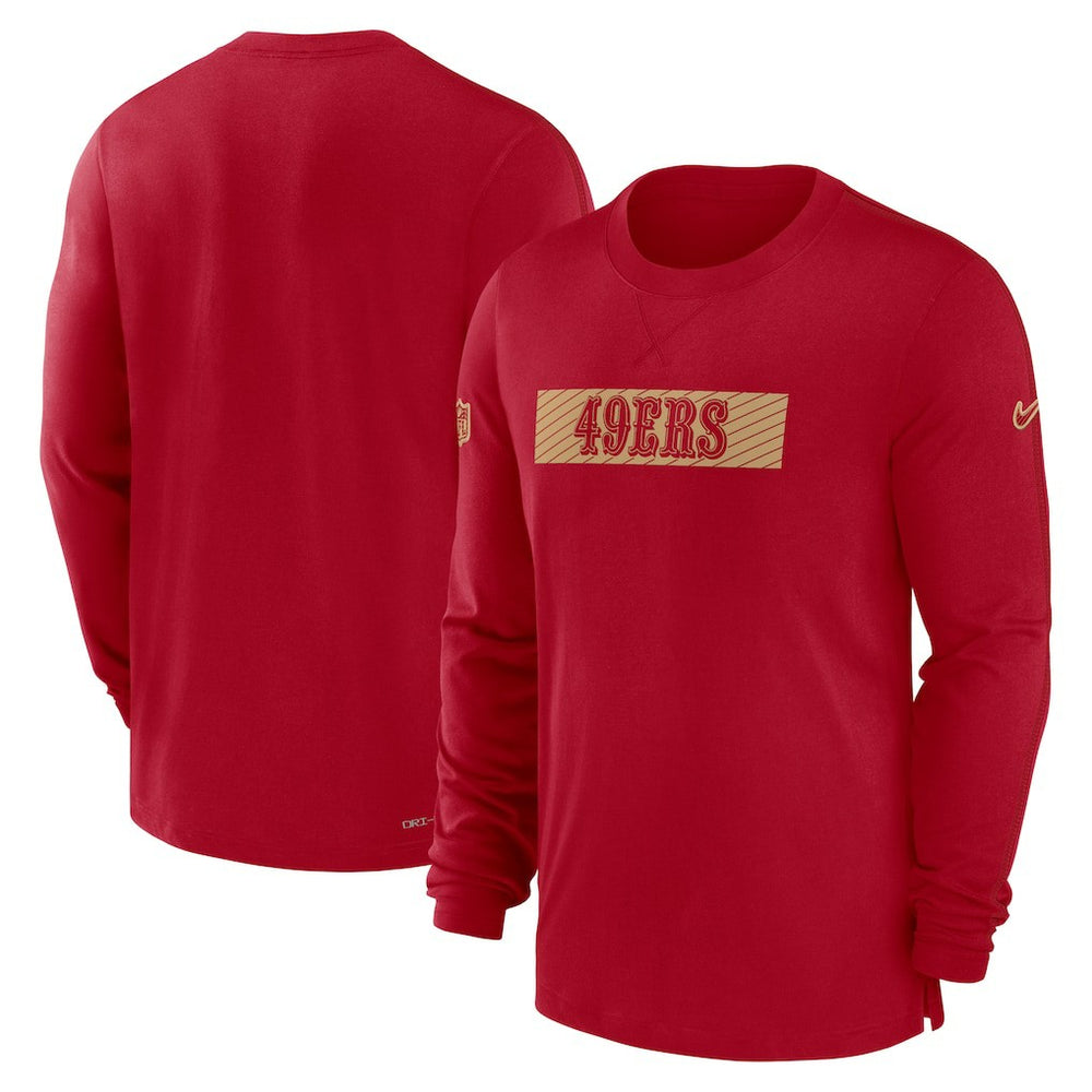 Nike San Francisco 49ers Sideline Player Performance Long Sleeve T-Shirt Scarlet