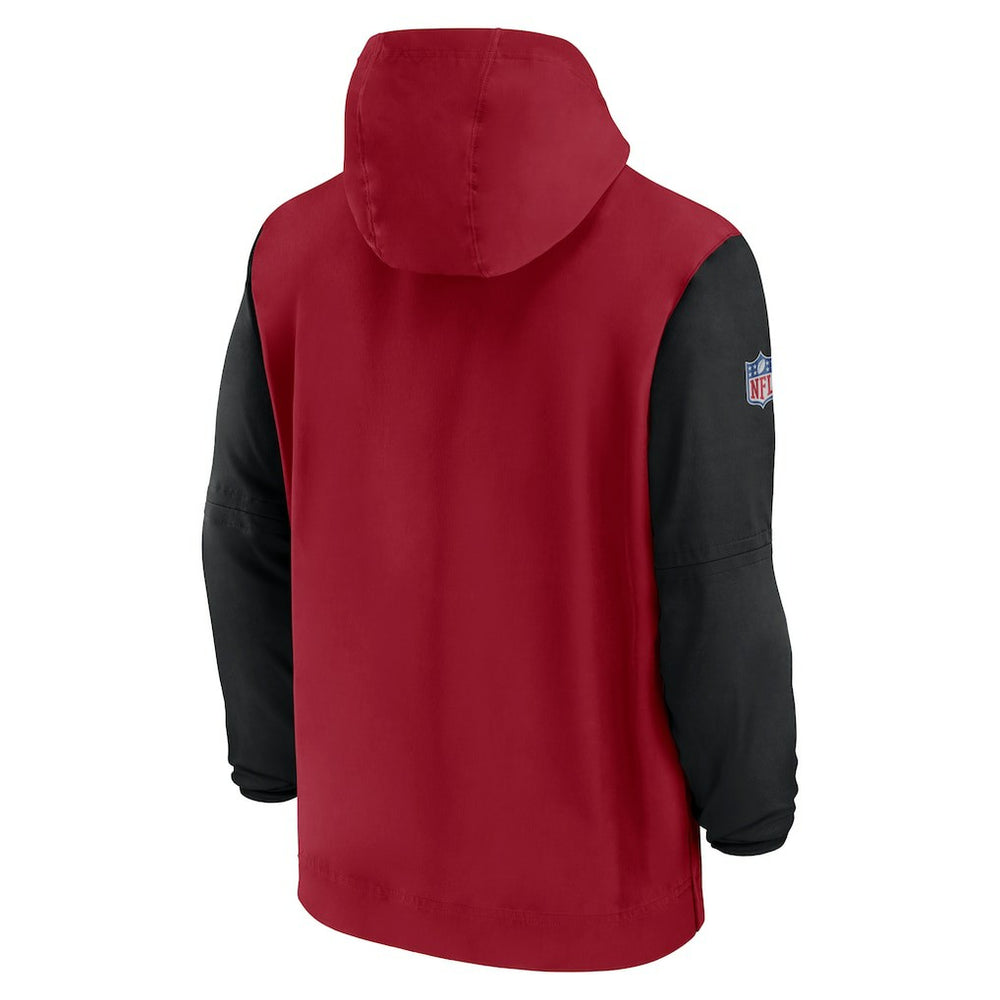 Nike Arizona Cardinals 2024/25 Sideline Pre-Game Player 1/2-Zip Hoodie Jacket Cardinal/Black