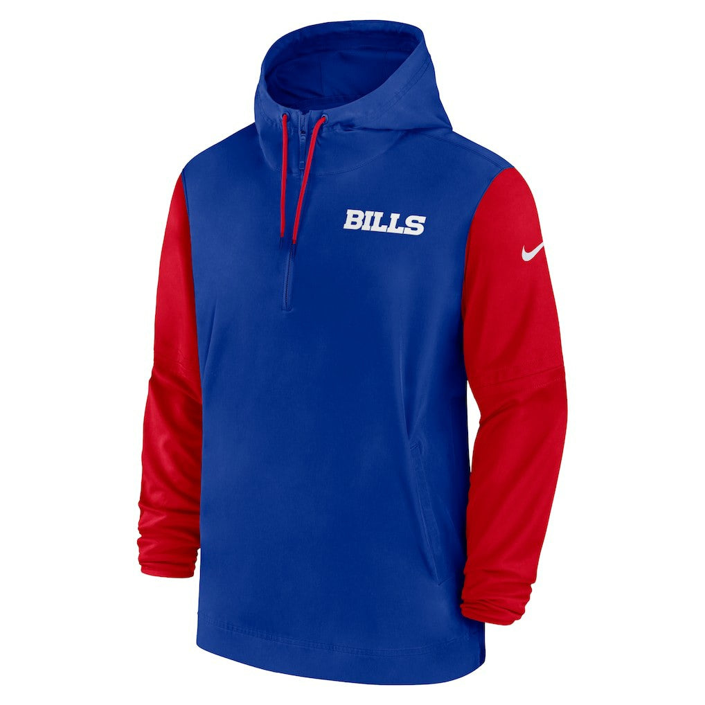 Nike Buffalo Bills 2024/25 Sideline Pre-Game Player 1/2-Zip Hoodie Jacket Royal/Red