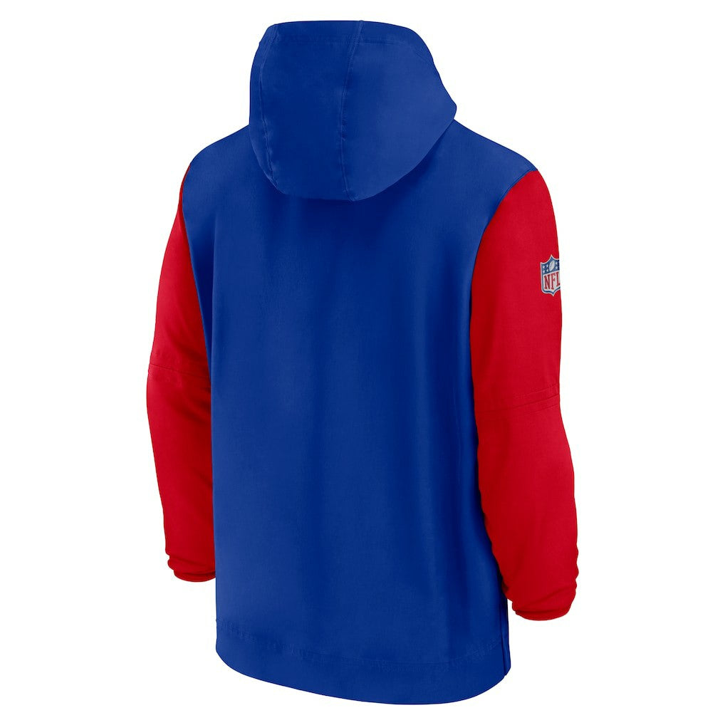 Nike Buffalo Bills 2024/25 Sideline Pre-Game Player 1/2-Zip Hoodie Jacket Royal/Red