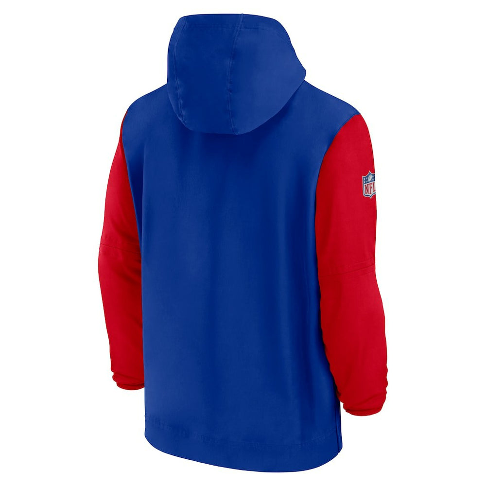 Nike Buffalo Bills 2024/25 Sideline Pre-Game Player 1/2-Zip Hoodie Jacket Royal/Red