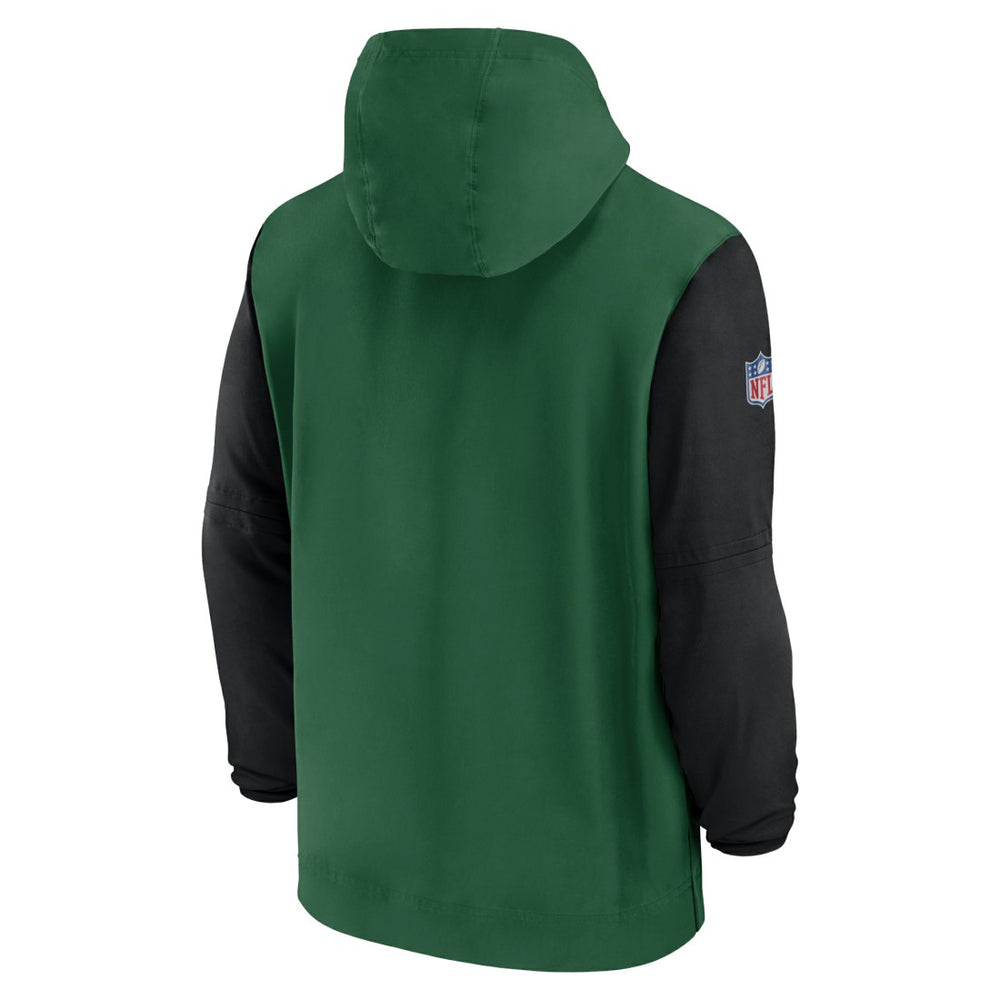 Nike New York Jets 2024/25 Sideline Pre-Game Player 1/2-Zip Hoodie Jacket Green/Black