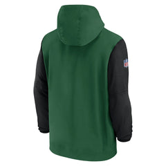 Nike New York Jets 2024/25 Sideline Pre-Game Player 1/2-Zip Hoodie Jacket Green/Black