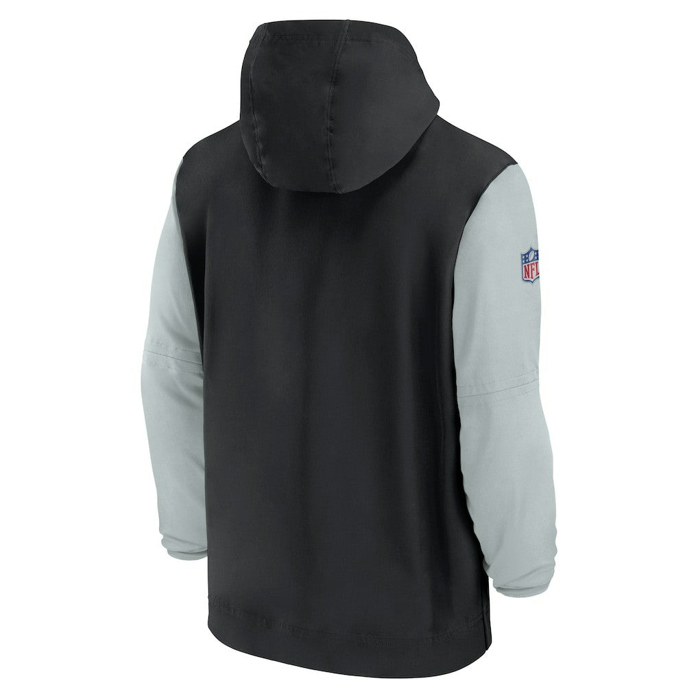 Nike Las Vegas Raiders 2024/25 Sideline Pre-Game Player 1/2-Zip Hoodie Jacket Black/Silver