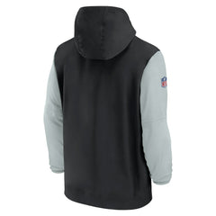 Nike Las Vegas Raiders 2024/25 Sideline Pre-Game Player 1/2-Zip Hoodie Jacket Black/Silver