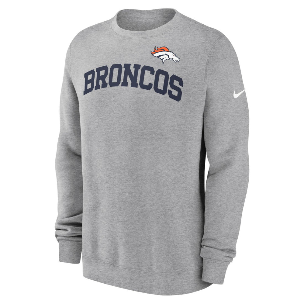Nike Denver Broncos Club Pullover Sweatshirt Heather Gray