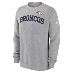 Nike Denver Broncos Club Pullover Sweatshirt Heather Gray