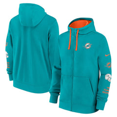 Nike Miami Dolphins Primetime Club Full-Zip Hoodie Aqua