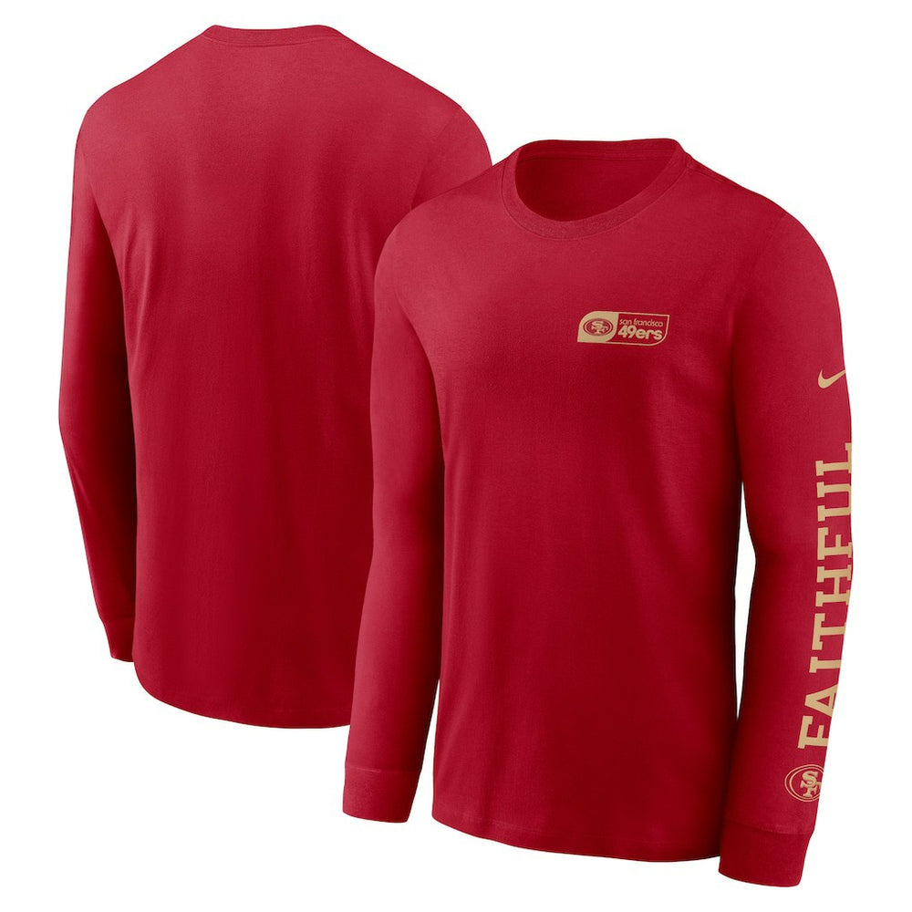 Nike San Francisco 49ers All Out Long Sleeve T-Shirt Scarlet