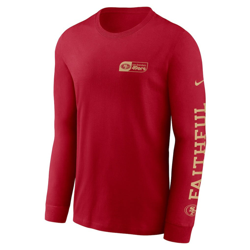 Nike San Francisco 49ers All Out Long Sleeve T-Shirt Scarlet