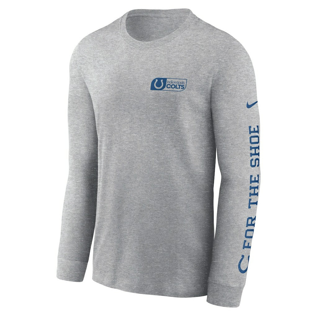 Nike Indianapolis Colts All Out Long Sleeve T-Shirt Heather Gray