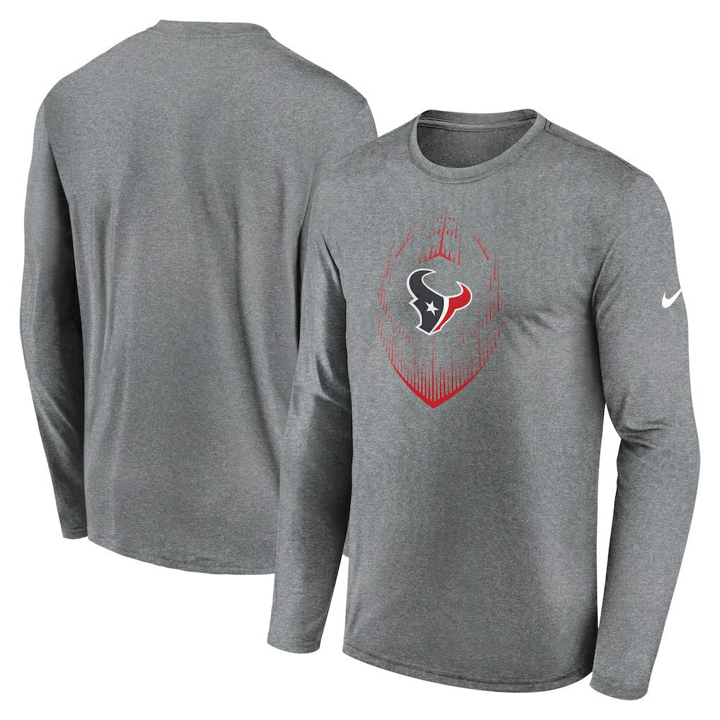 Nike Houston Texans Icon Legend Performance Long Sleeve T-Shirt Heather Gray