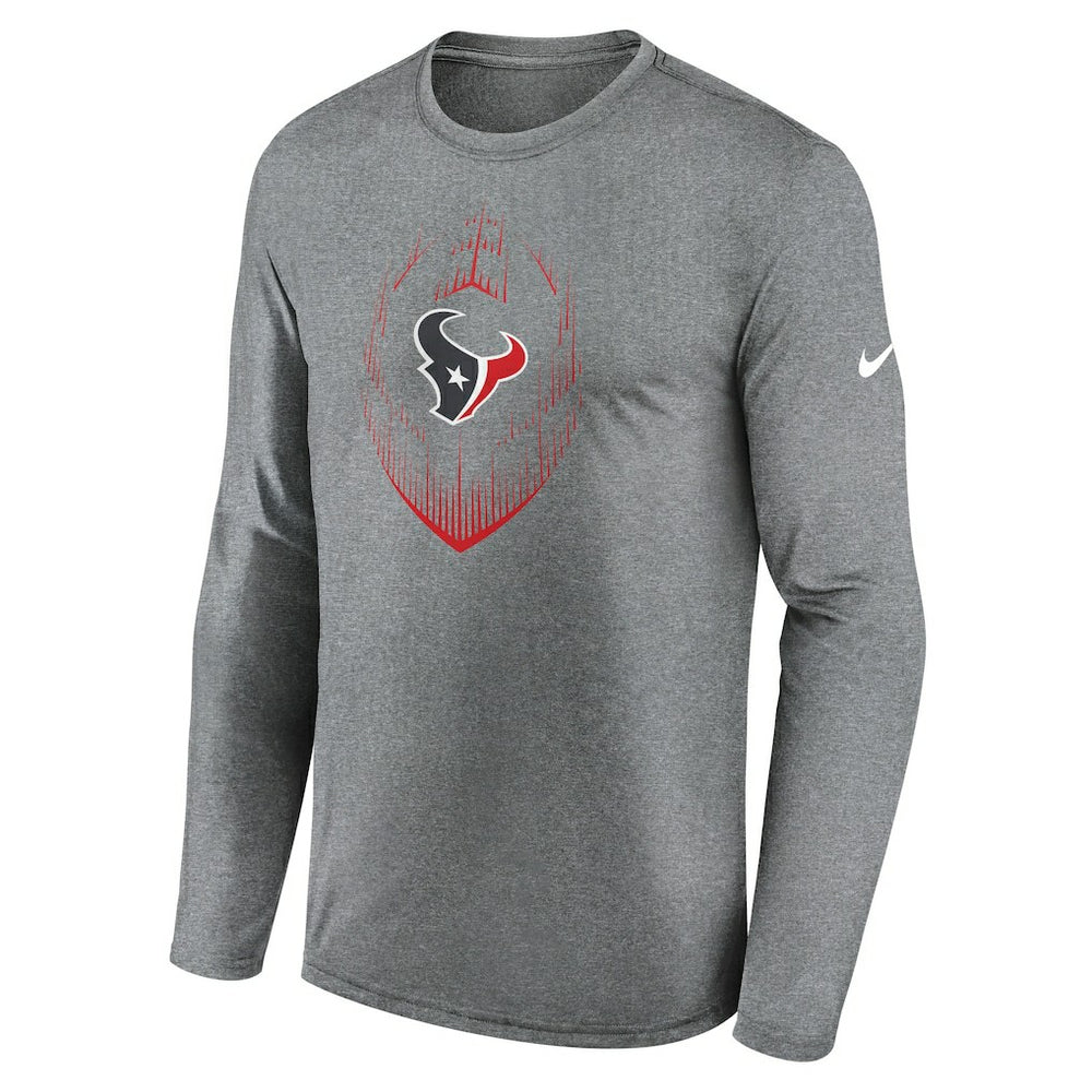 Nike Houston Texans Icon Legend Performance Long Sleeve T-Shirt Heather Gray