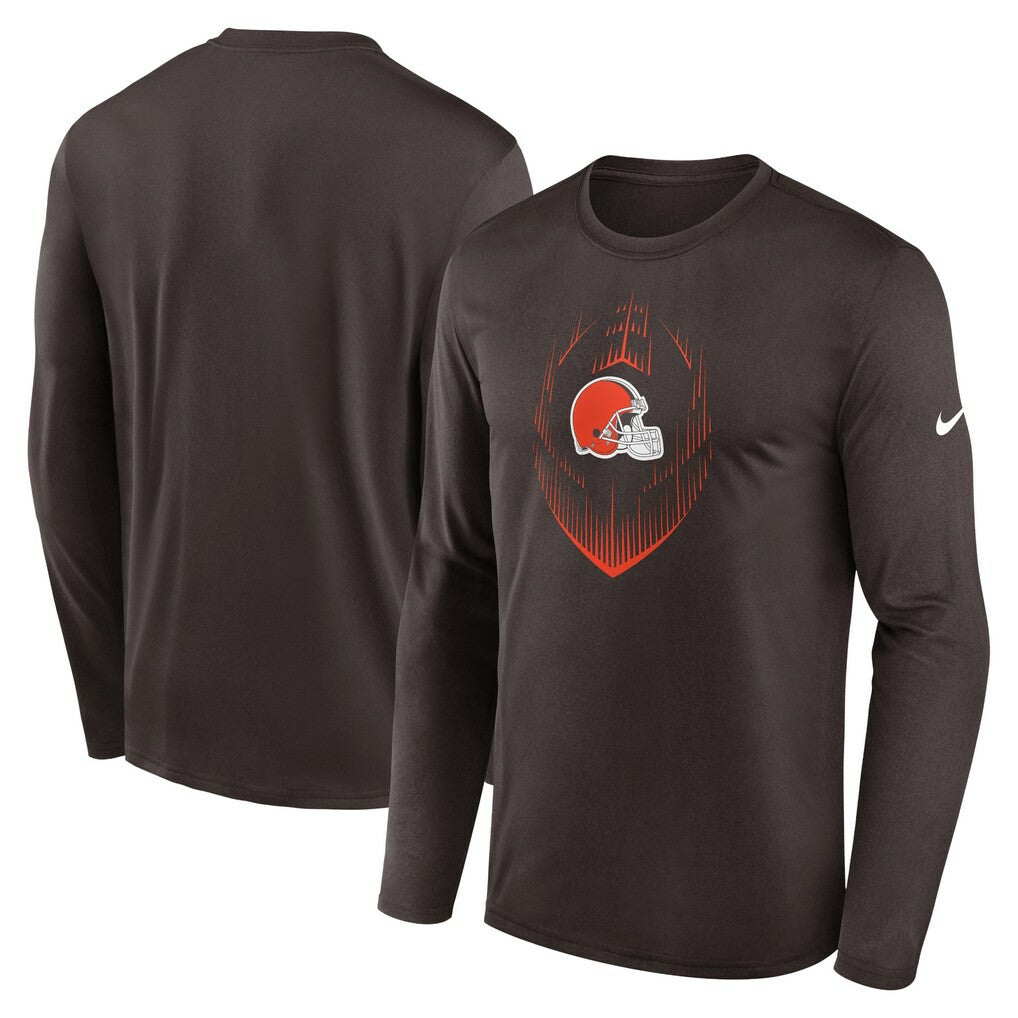 Nike Cleveland Browns Icon Legend Performance Long Sleeve T-Shirt Brown