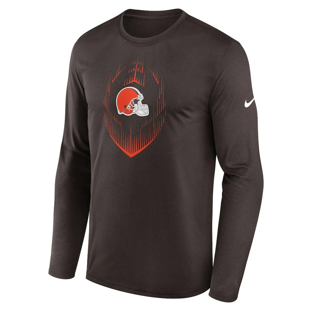 Nike Cleveland Browns Icon Legend Performance Long Sleeve T-Shirt Brown