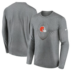 Nike Cleveland Browns Icon Legend Performance Long Sleeve T-Shirt Heather Gray