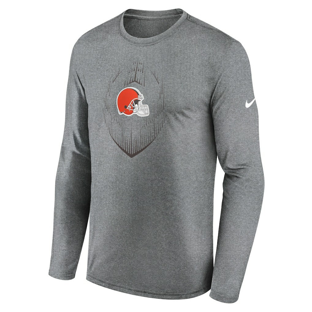 Nike Cleveland Browns Icon Legend Performance Long Sleeve T-Shirt Heather Gray