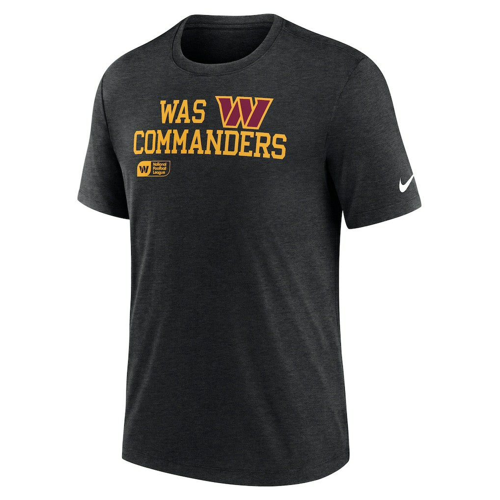 Nike Washington Commanders Overlap Lockup Tri-Blend T-Shirt Black