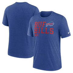 Nike Buffalo Bills Overlap Lockup Tri-Blend T-Shirt Royal