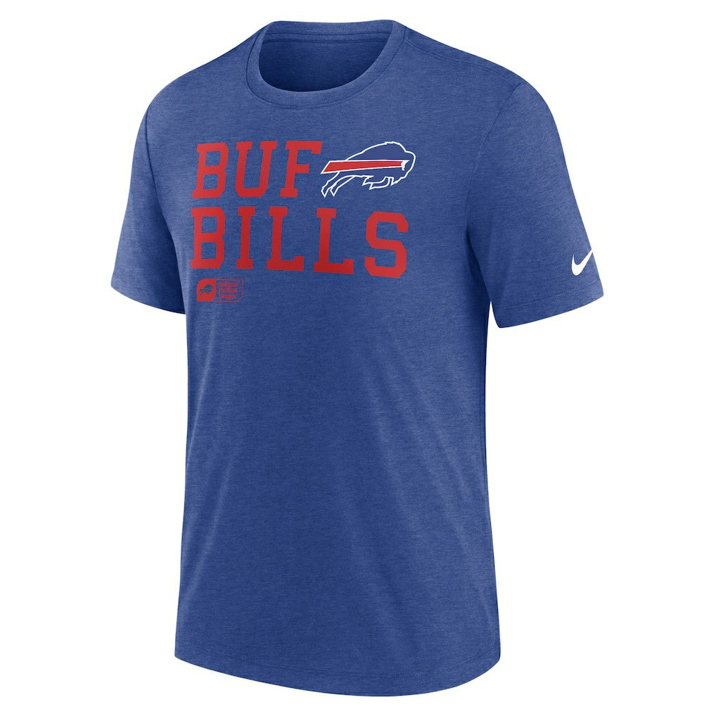 Nike Buffalo Bills Overlap Lockup Tri-Blend T-Shirt Royal