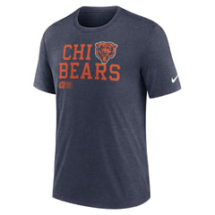 Nike Chicago Bears Overlap Lockup Tri-Blend T-Shirt Navy