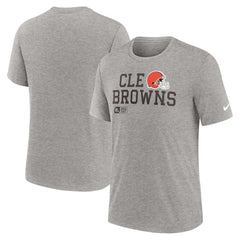 Nike Cleveland Browns Overlap Lockup Tri-Blend T-Shirt Heather Gray