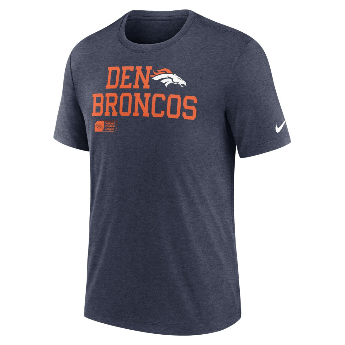 Nike Denver Broncos Overlap Lockup Tri-Blend T-Shirt Navy
