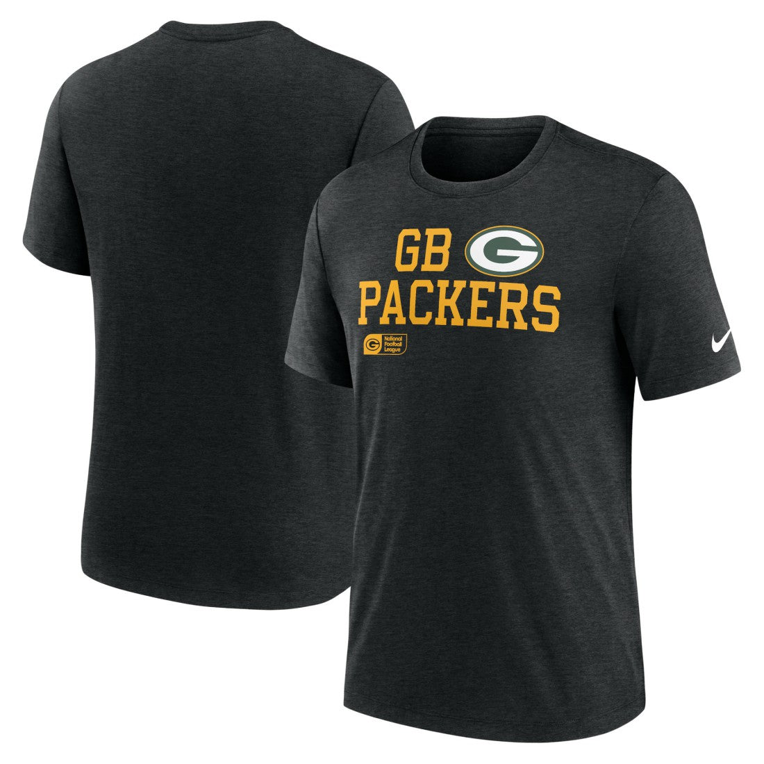 Nike Green Bay Packers Overlap Lockup Tri-Blend T-Shirt Black
