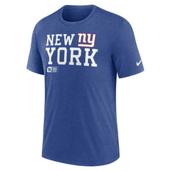 Nike New York Giants Overlap Lockup Tri-Blend T-Shirt Royal