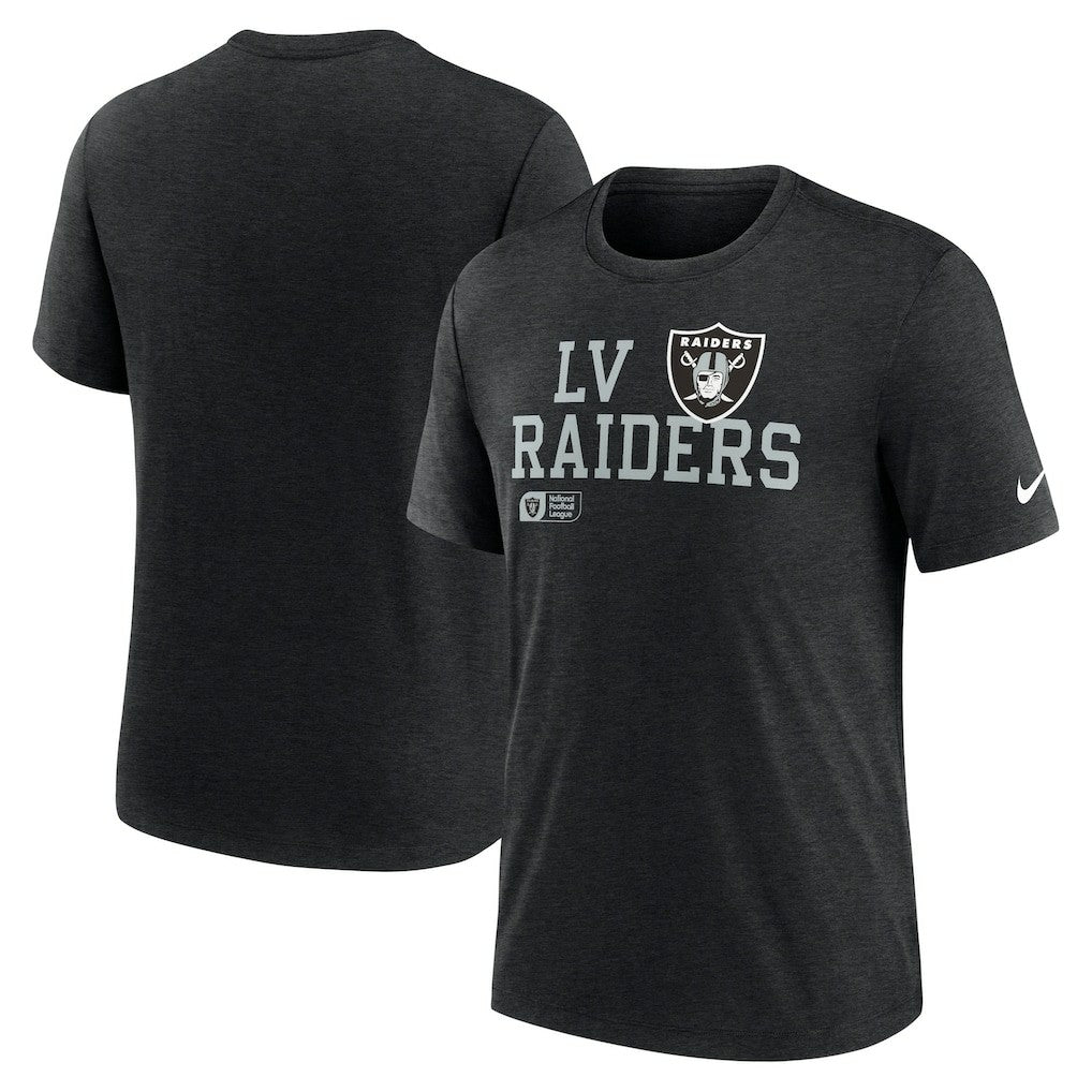 Nike Las Vegas Raiders Overlap Lockup Tri-Blend T-Shirt Black