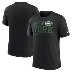 Nike New York Jets Overlap Lockup Tri-Blend T-Shirt Black