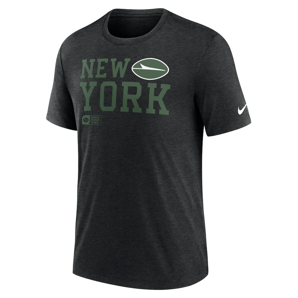 Nike New York Jets Overlap Lockup Tri-Blend T-Shirt Black